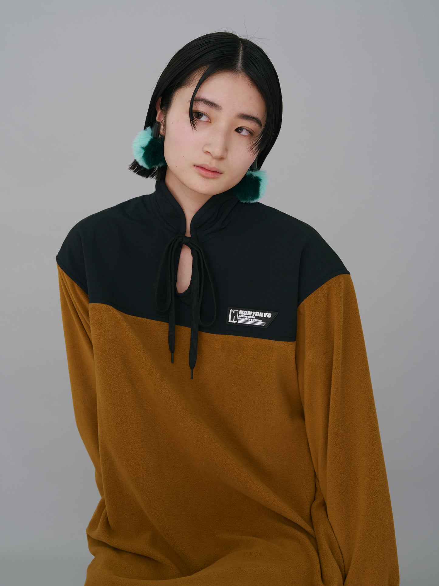 NON TOKYO / FLARE SLEEVE FLEECE ONE-PIECE (MUSTARD)