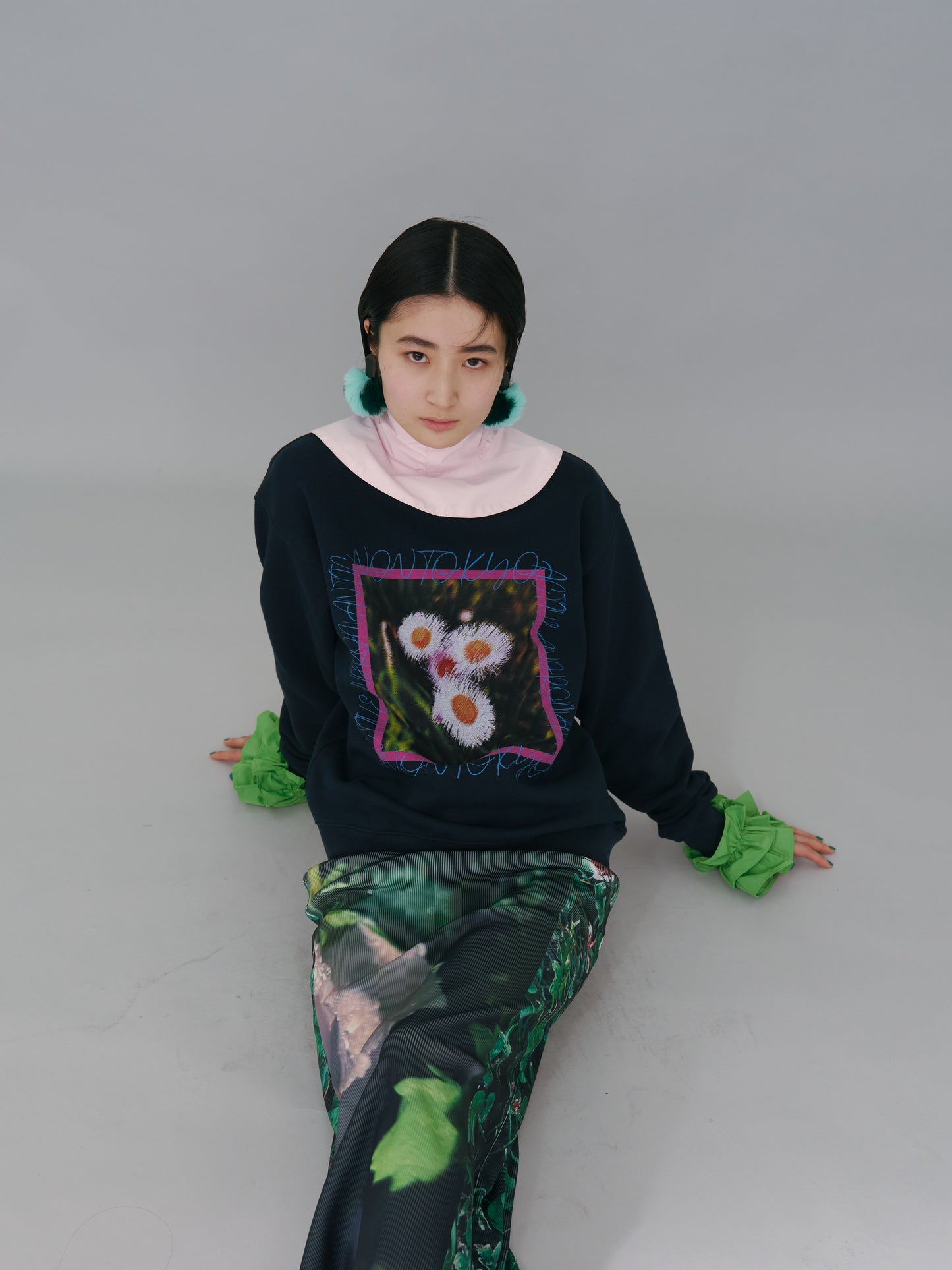 NON TOKYO / PRINT PULLOVER SWEAT (FLOWER / NAVY)