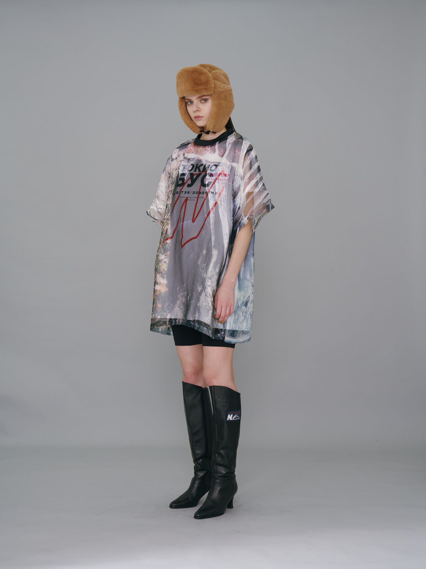 NON TOKYO / DIRECT PRINT SHEER TOP (ICICLE) / &lt;NON TOKYO&gt; Direct print sheer top (icicle)