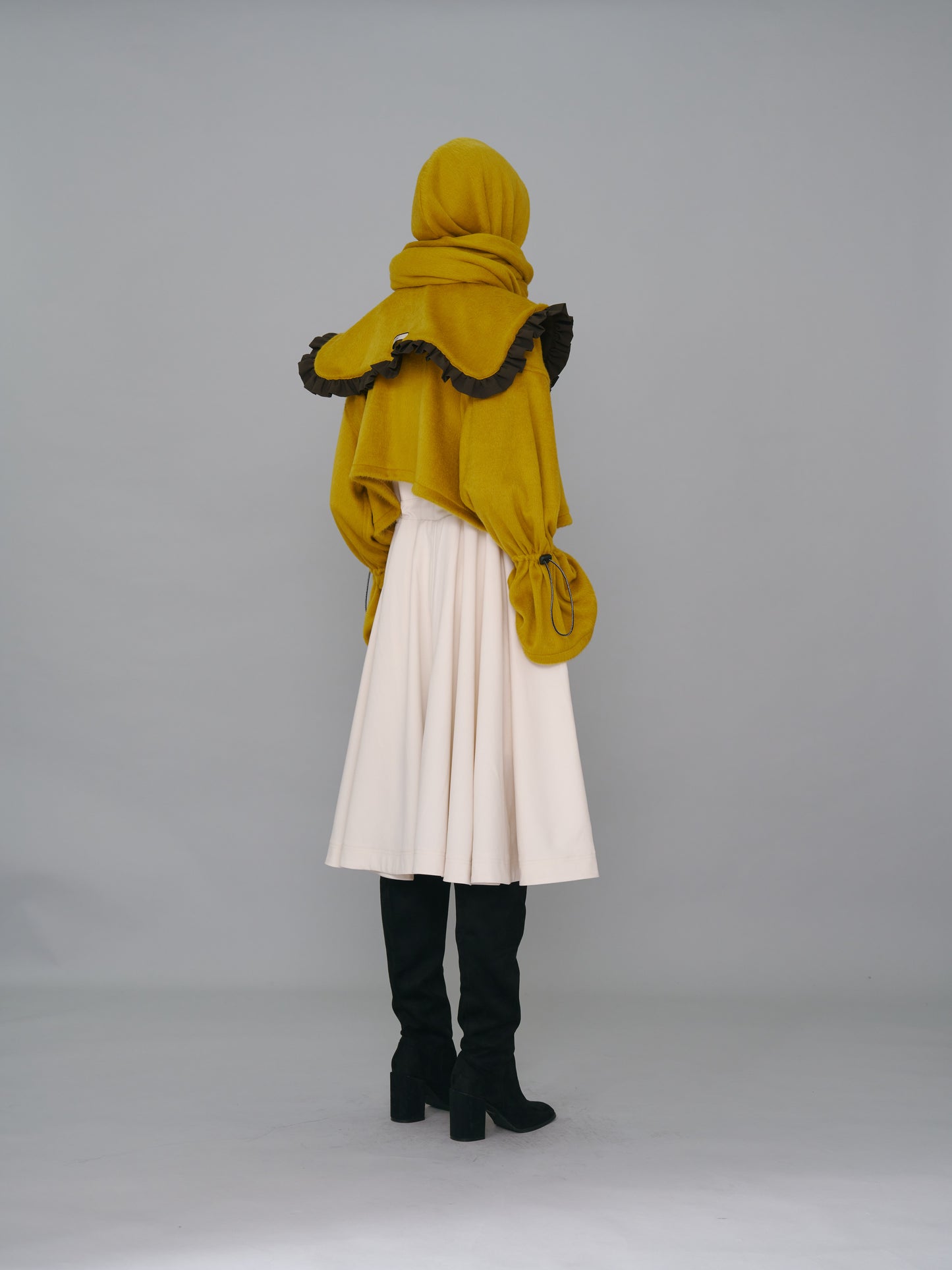 NON TOKYO / REVERSIBLE FRILL COLLAR (BROWNxMUSTARD) &lt;NON TOKYO&gt; Reversible frill collar (brown x mustard)