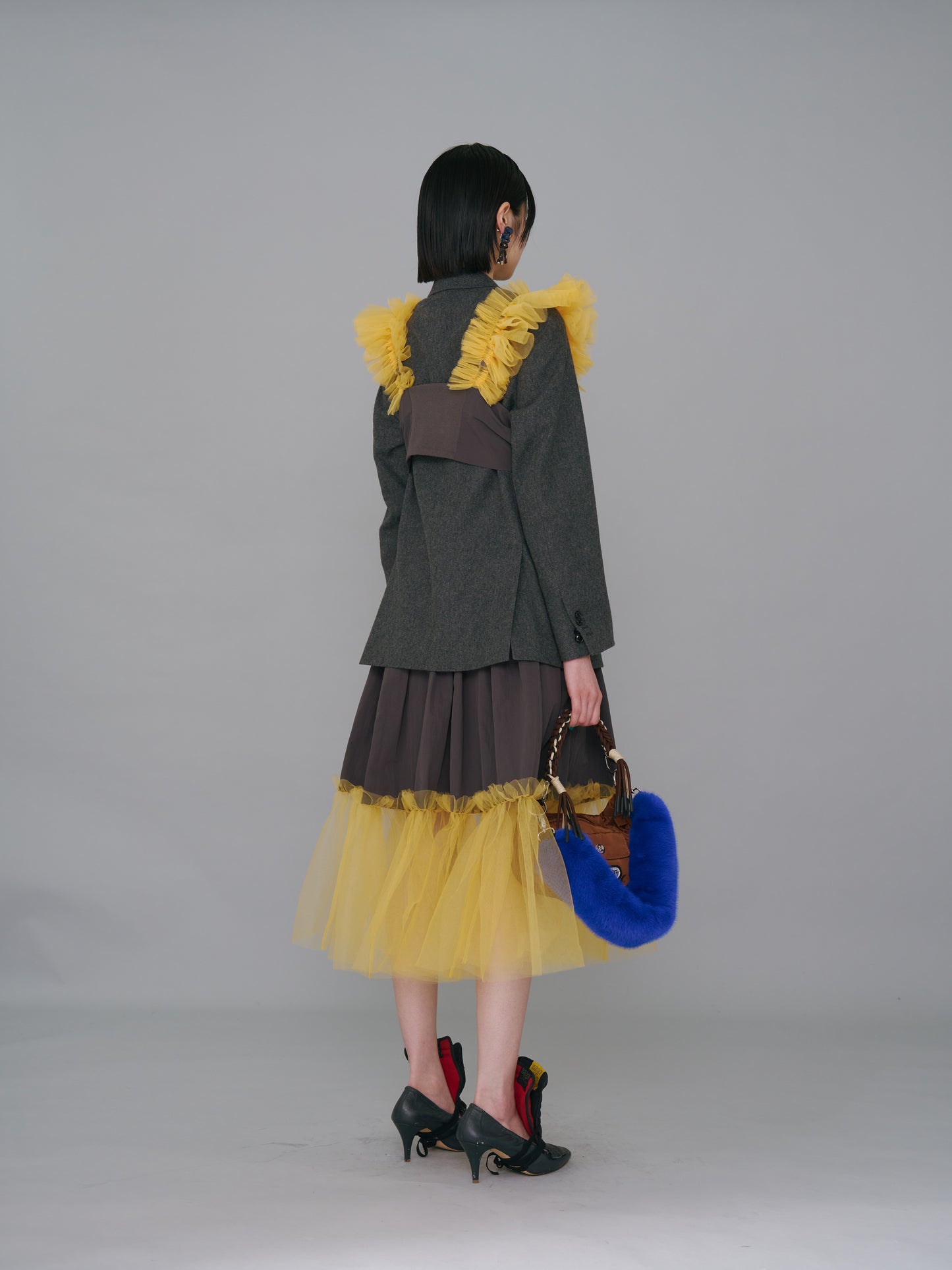 NON TOKYO / GATHER TULLE BUSTIER (GRAY) / &lt;NON TOKYO&gt; Gathered tulle bustier (gray)