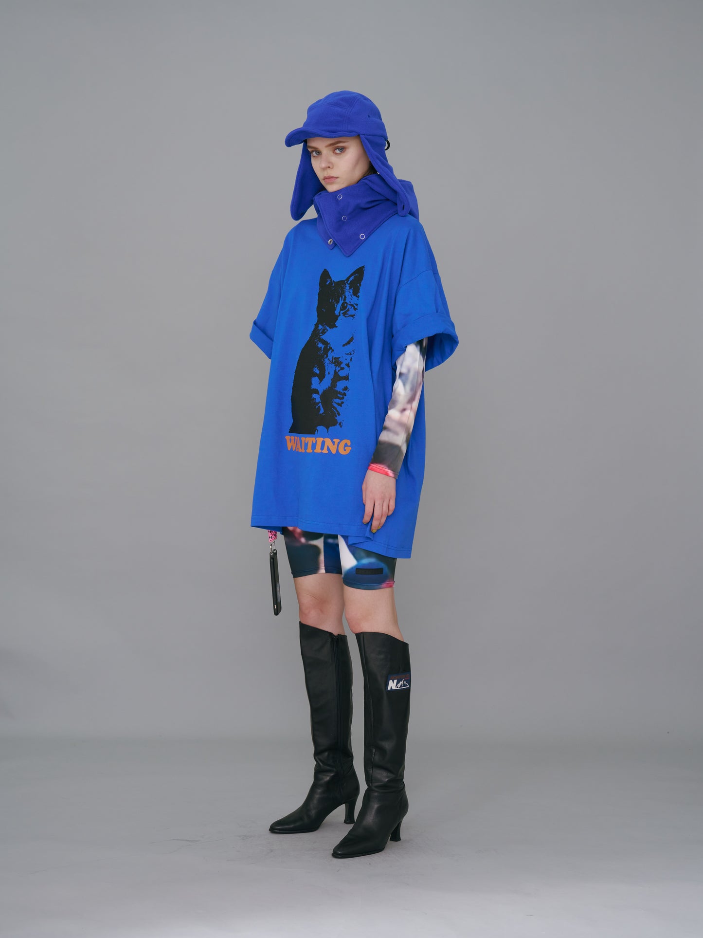 NON TOKYO / PRINT BIG T-SHIRT (CAT / BLUE)