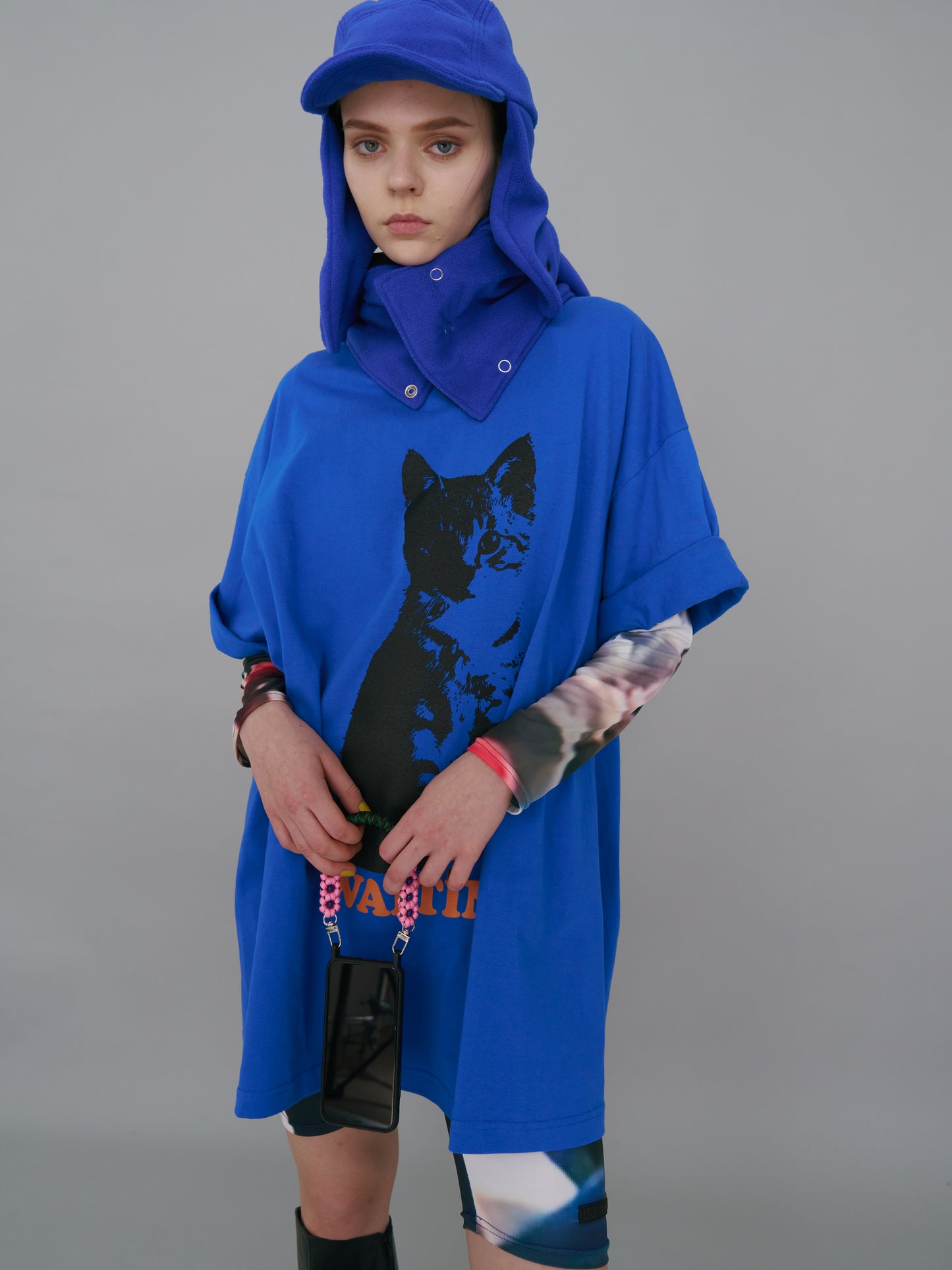 NON TOKYO / PRINT BIG T-SHIRT (CAT / BLUE)