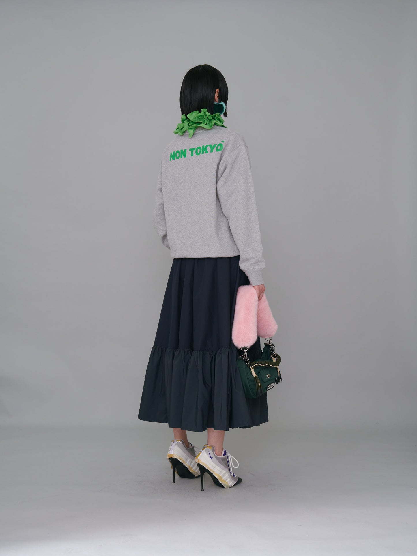 NON TOKYO / SWITCH GATHER SKIRT (NAVY)