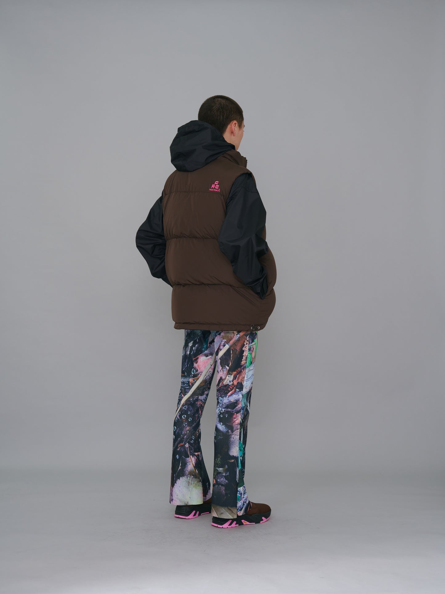 NON TOKYO / PRINT RIB FLARE PANTS (LEAF)