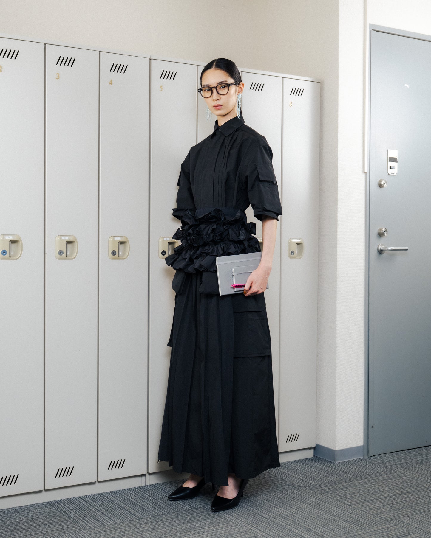 [PRE ORDER] 2WAY MULTIPOCKET PLEATS SKIRT (BLACK)