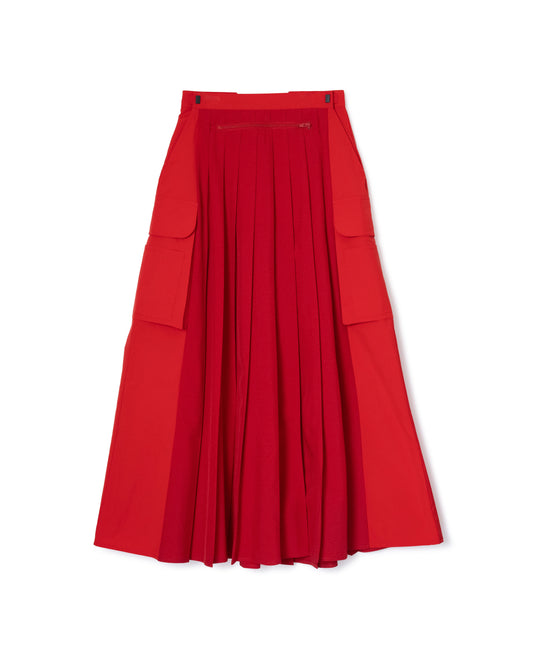 [PRE ORDER] 2WAY MULTIPOCKET PLEATS SKIRT (RED)
