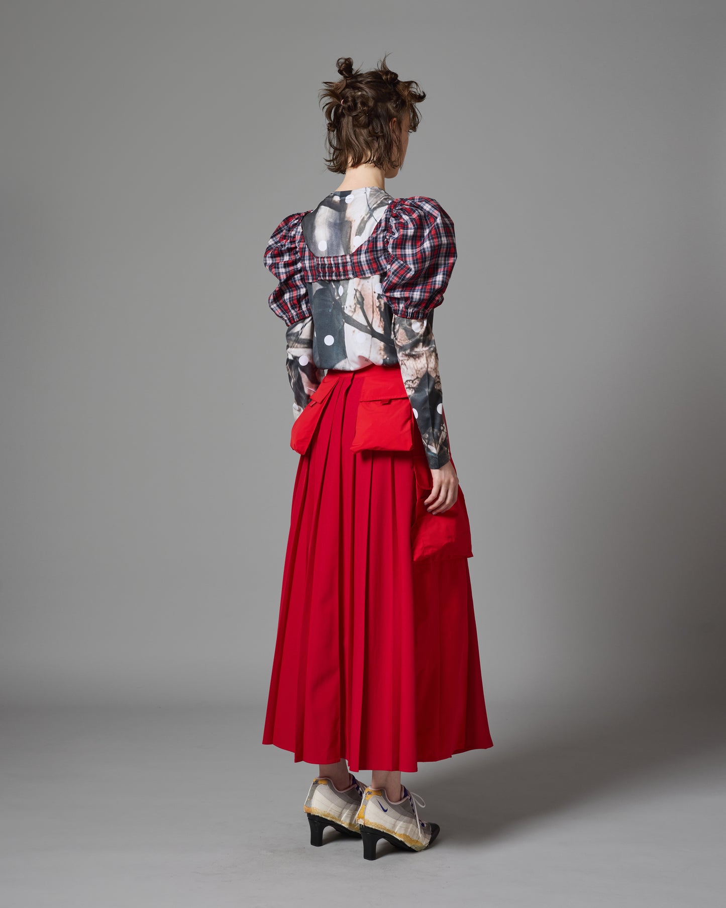 [PRE ORDER] 2WAY MULTIPOCKET PLEATS SKIRT (RED)