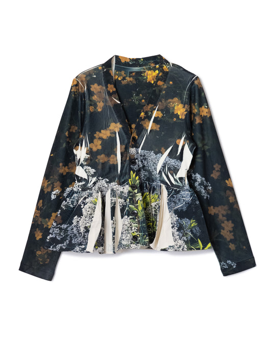 [PRE ORDER] DIRECT PRINT RIB GATHER CARDIGAN (FLOWER)