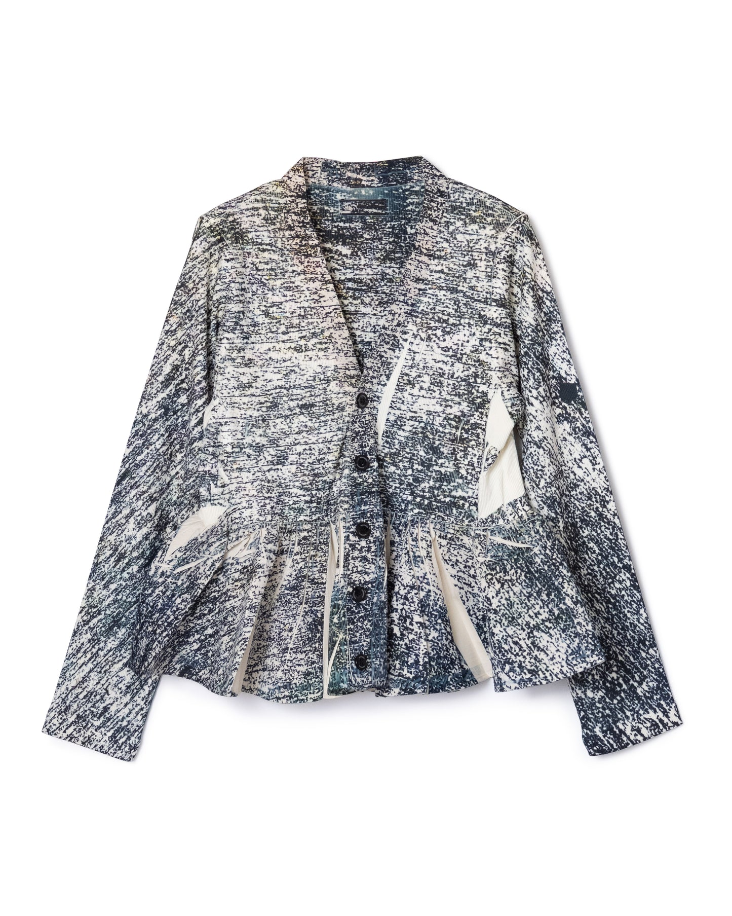 [PRE ORDER] DIRECT PRINT RIB GATHER CARDIGAN (NOISE)