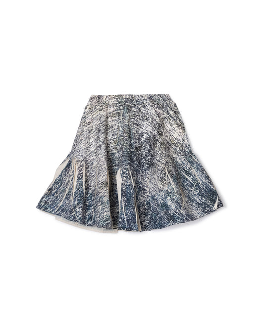 [PRE ORDER] DIRECT PRINT RIB GATHER MINI SKIRT (NOISE)