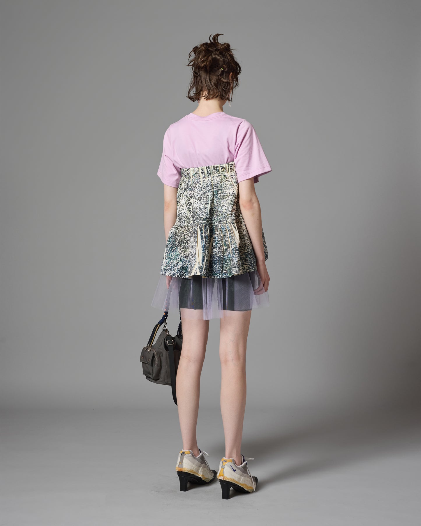 [PRE ORDER] DIRECT PRINT RIB GATHER MINI SKIRT (NOISE)