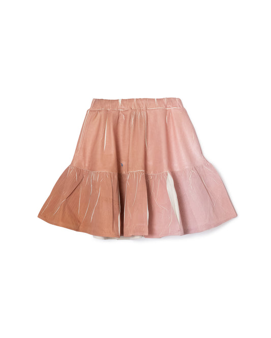 [PRE ORDER] DIRECT PRINT RIB GATHER MINI SKIRT (PINK)