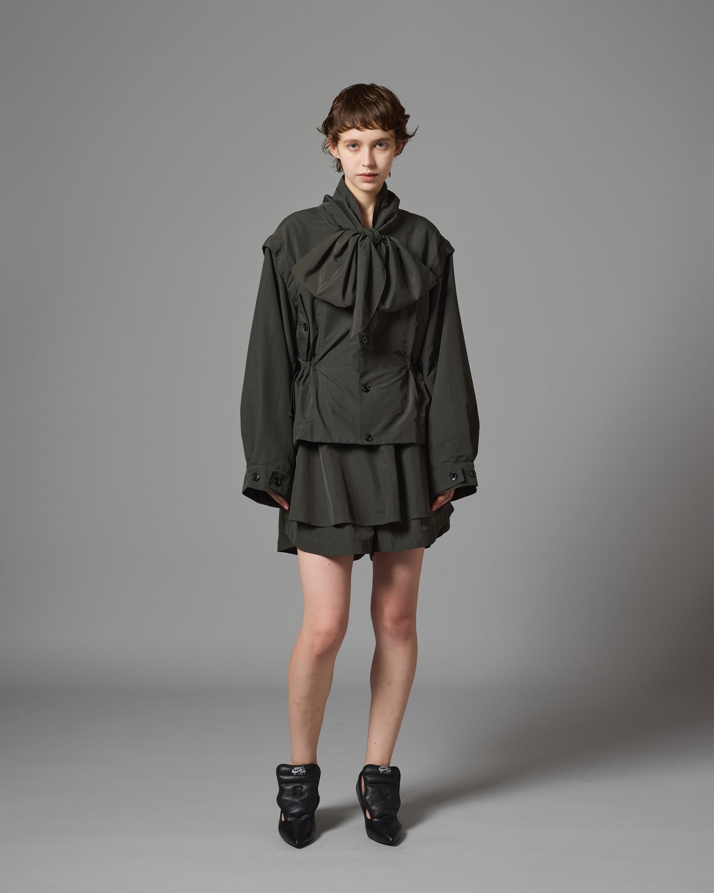 [PRE ORDER] 2WAY RIBBON WORK JACKET (GRAY)