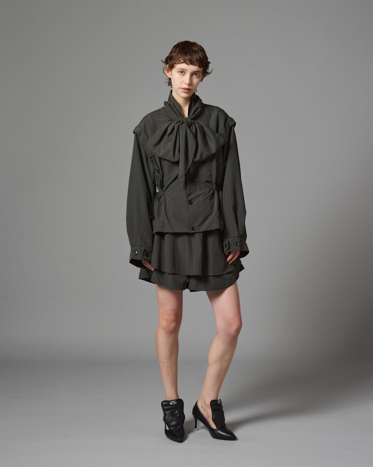 [PRE ORDER] 2WAY RIBBON WORK JACKET (GRAY)