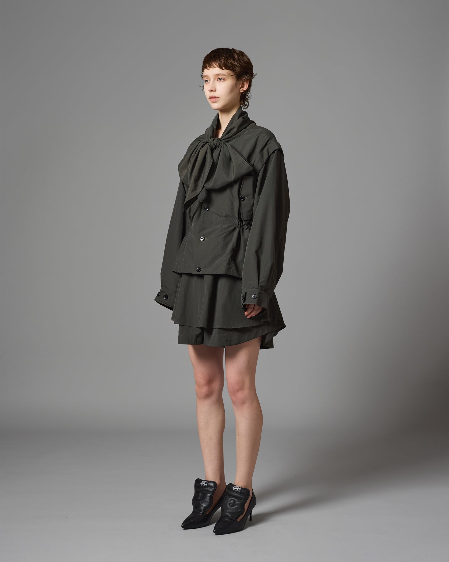 [PRE ORDER] 2WAY RIBBON WORK JACKET (GRAY)