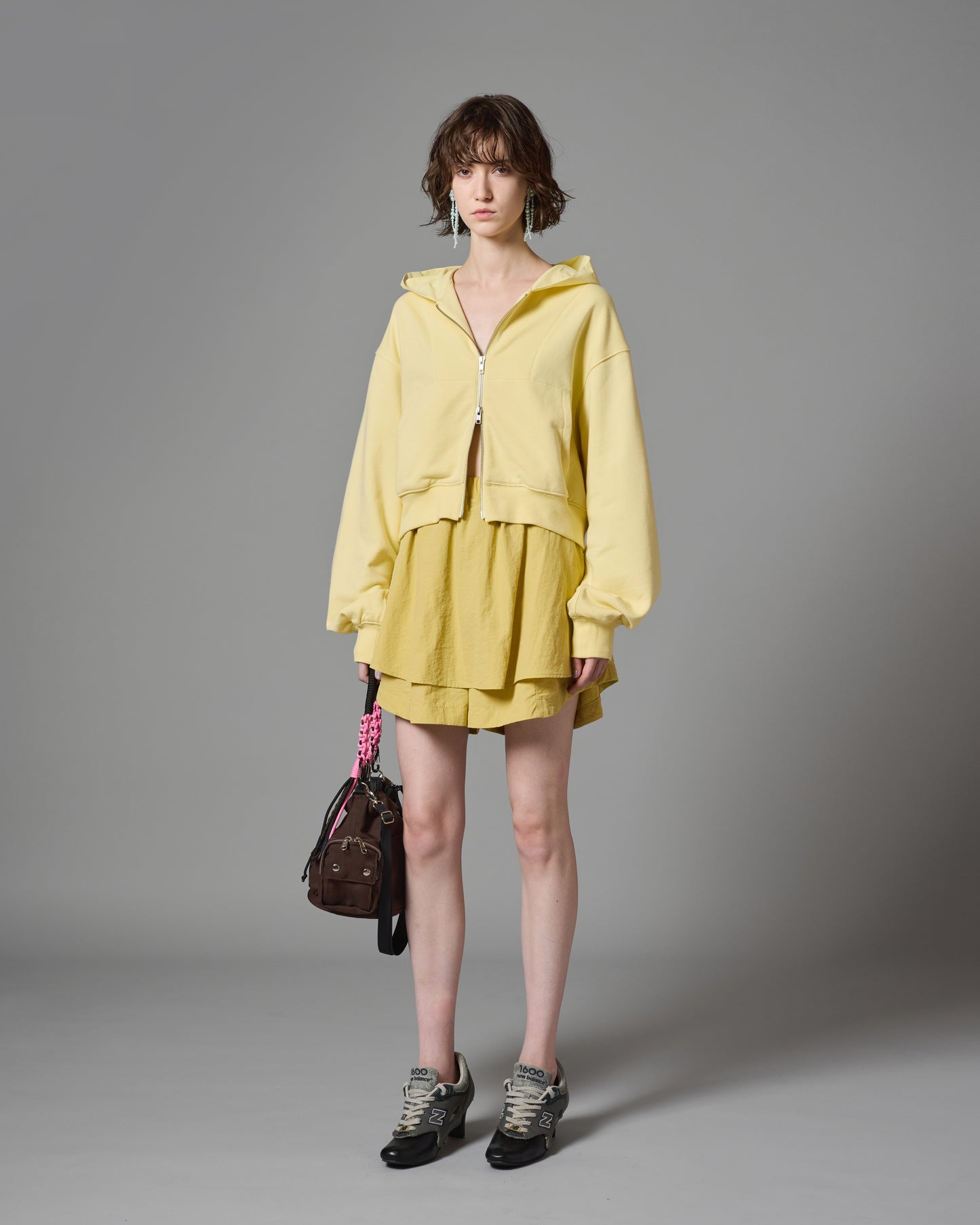 [PRE ORDER] NYLON HOOD ZIP-UP PARKER (YELLOW)