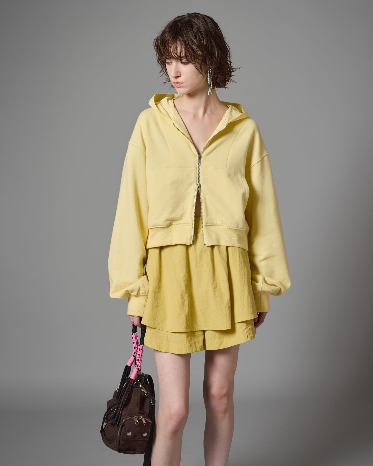 [PRE ORDER] NYLON HOOD ZIP-UP PARKER (YELLOW)