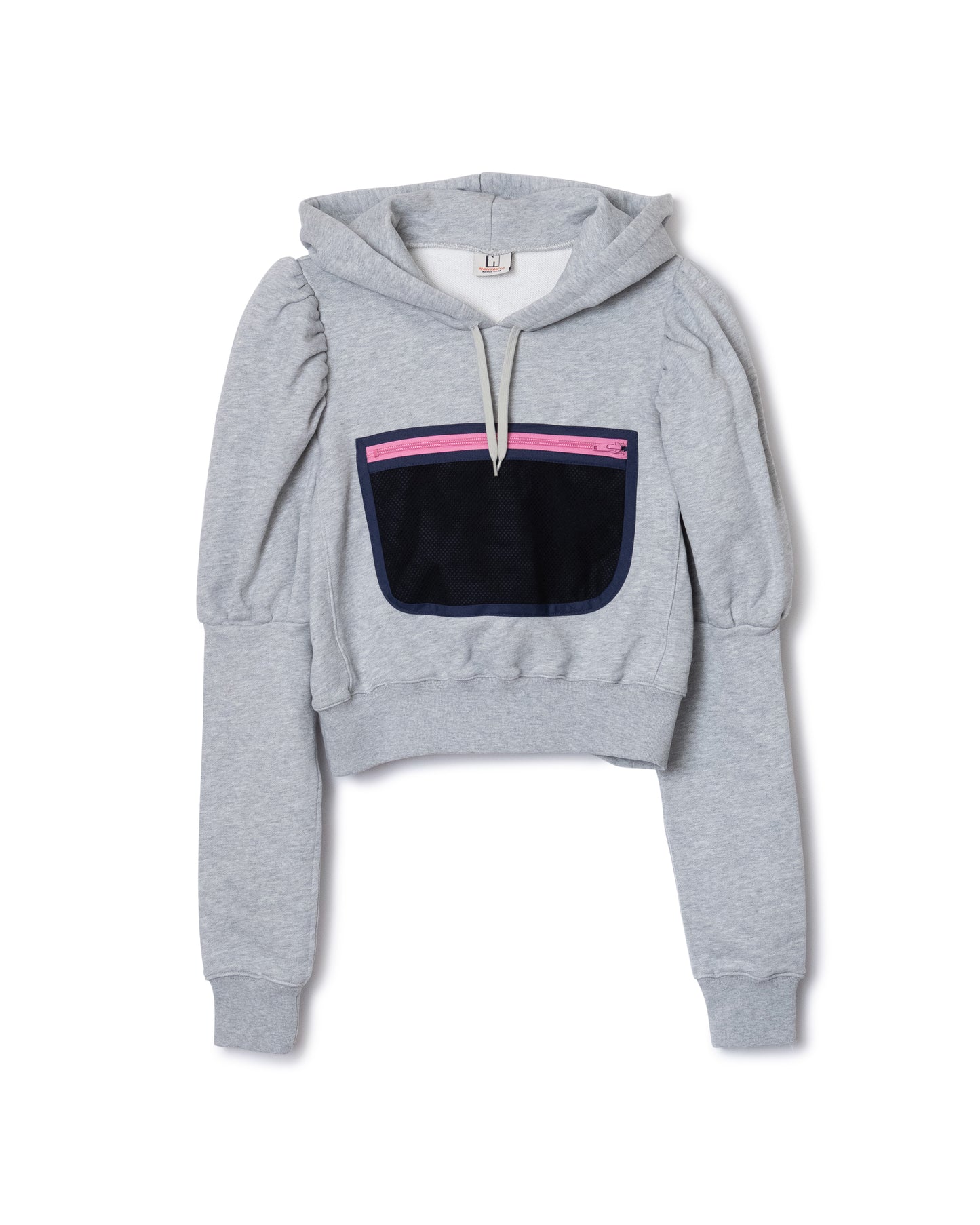 MESH POCKET PUFF SLEEVE PARKA (GRAY)