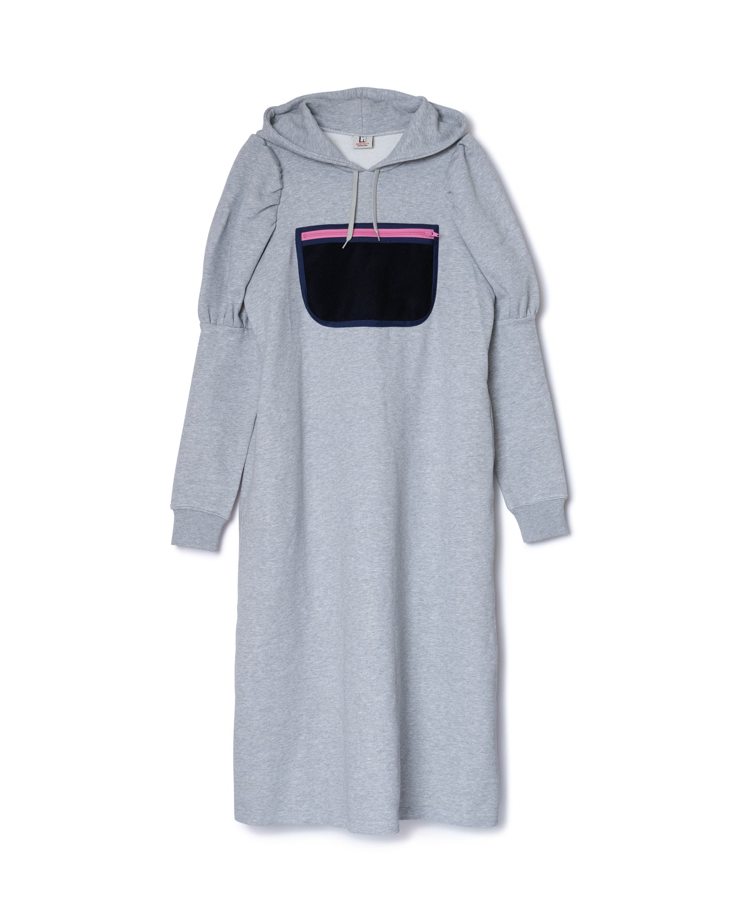 MESH POCKET PUFFSLEEVE ONE-PIECE (GRAY)