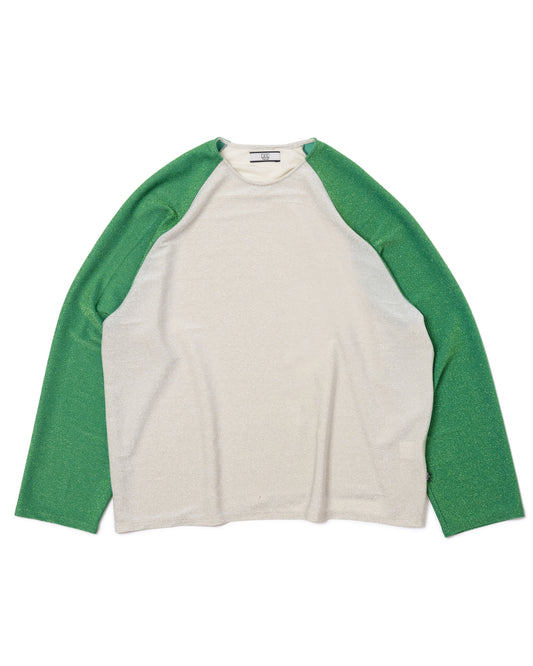 [PRE ORDER] GLITTER RAGLAN C/S (WHITE×GREEN)