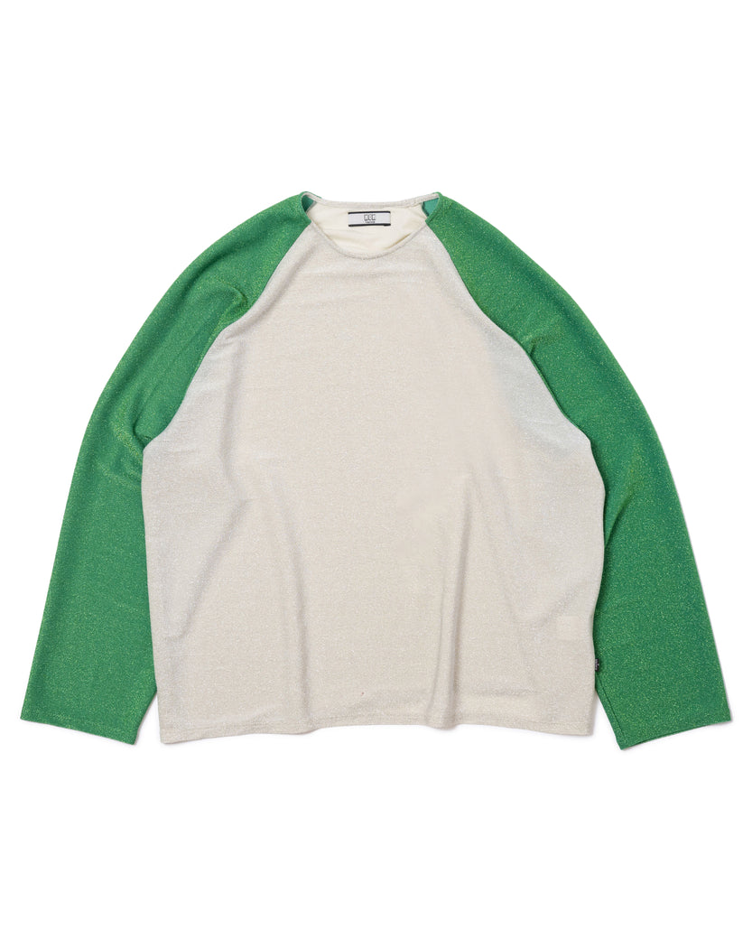 GLITTER RAGLAN C/S (WHITE×GREEN) – NON TOKYO