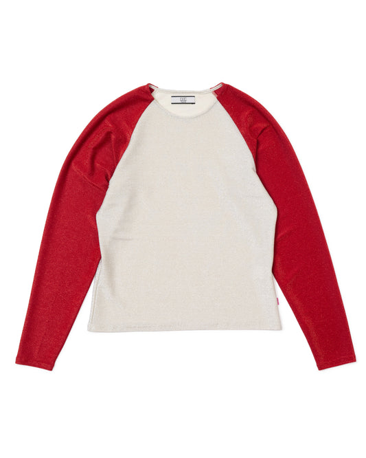 [PRE ORDER] GLITTER RAGLAN C/S (WHITE×RED)