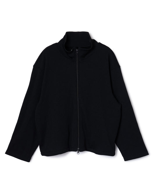 RIB ZIP-UP BLOUSON (BLACK)