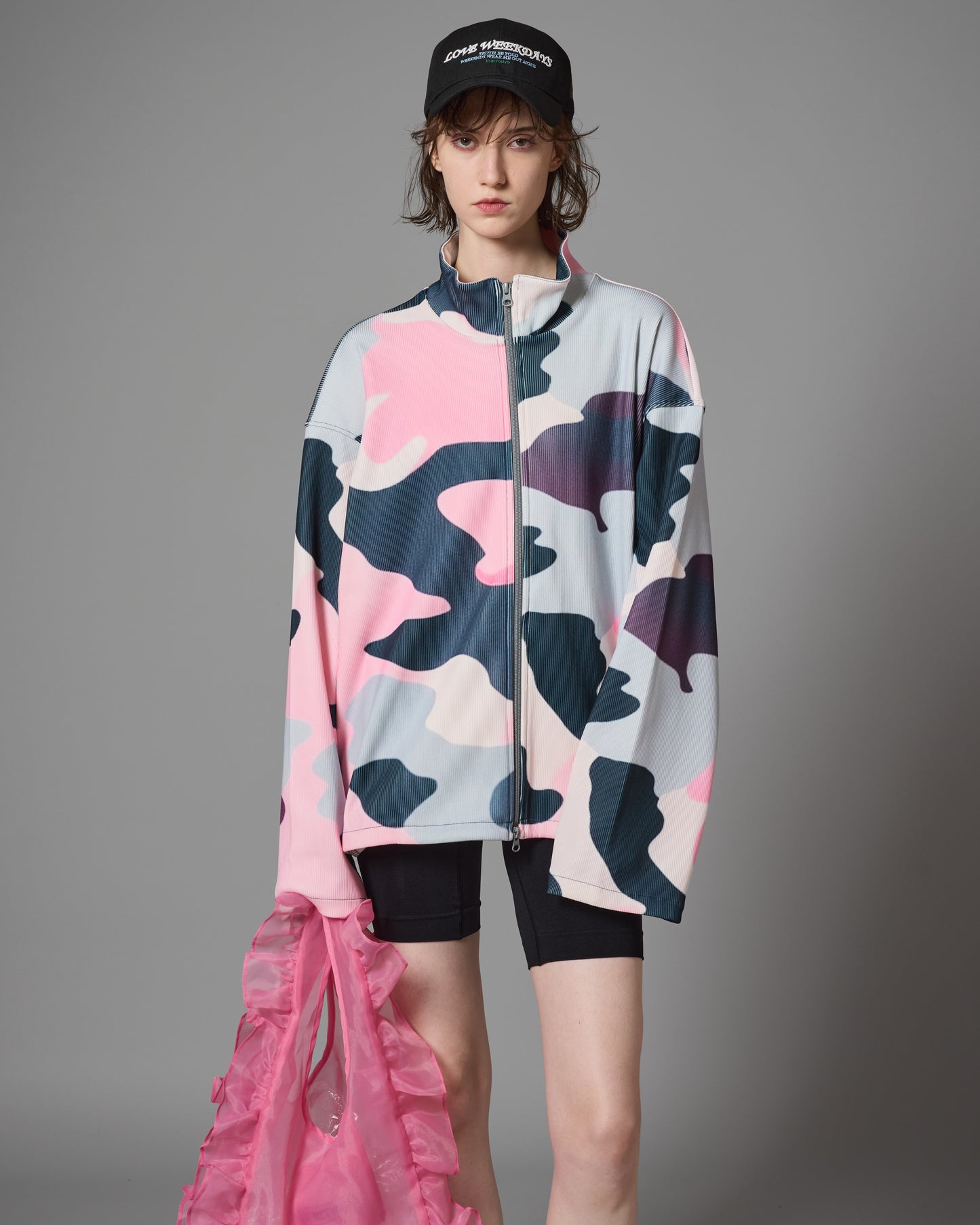 PRINT RIB ZIP-UP BLOUSON (CAMO)