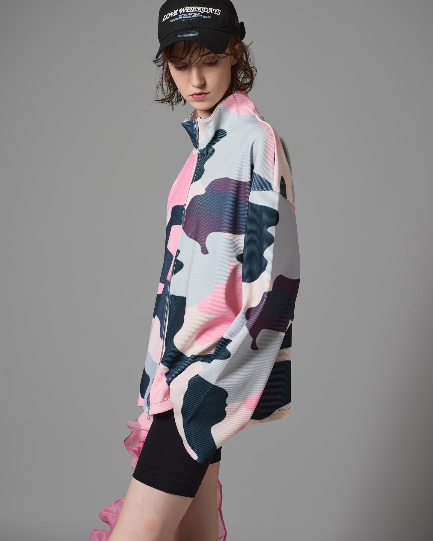 PRINT RIB ZIP-UP BLOUSON (CAMO)