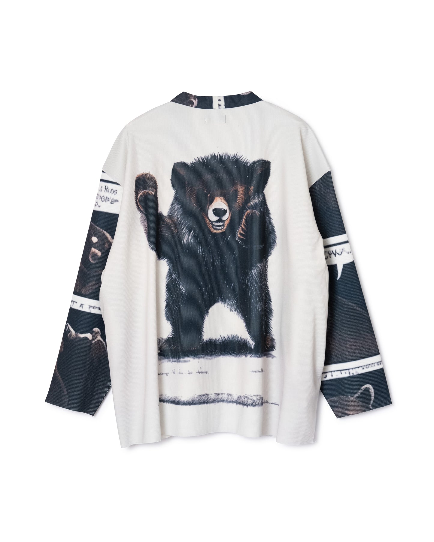 [PRE ORDER] PRINT RIB BIG CARDIGAN (BEAR)