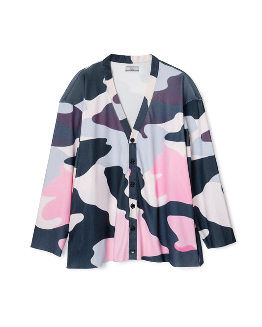 [PRE ORDER] PRINT RIB BIG CARDIGAN (CAMO)