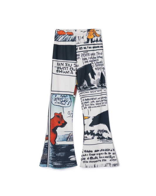 [PRE ORDER] PRINT RIB FLARE PANTS (BEAR)
