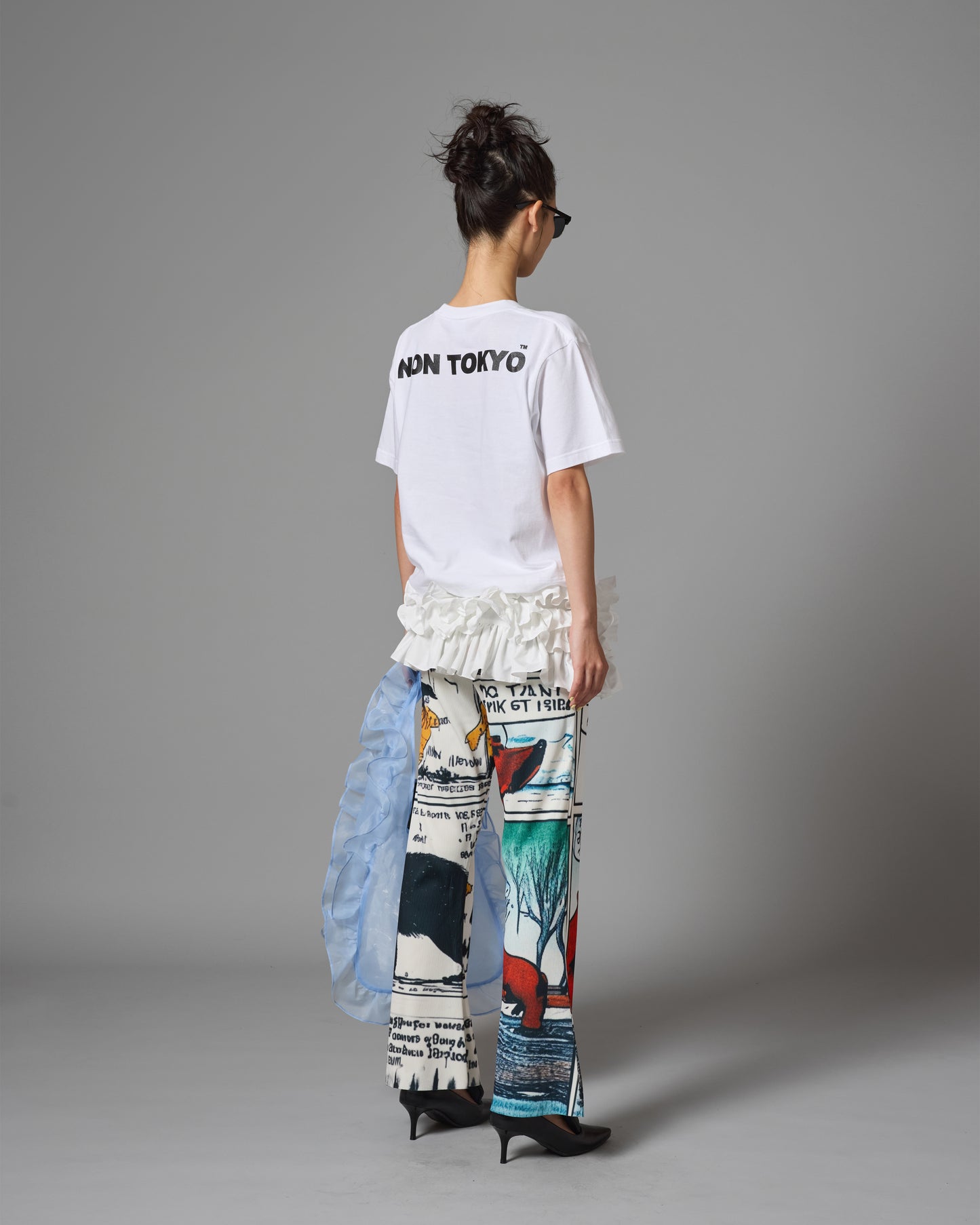 [PRE ORDER] PRINT RIB FLARE PANTS (BEAR)