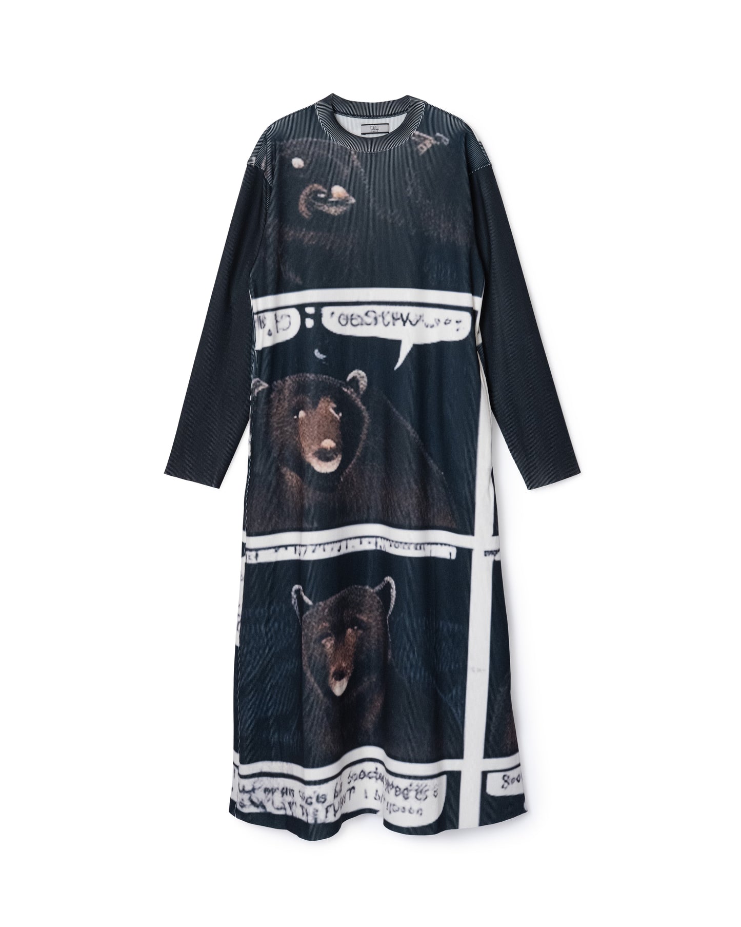 [PRE ORDER] PRINT RIB L/S ONE-PIECE (BEAR)