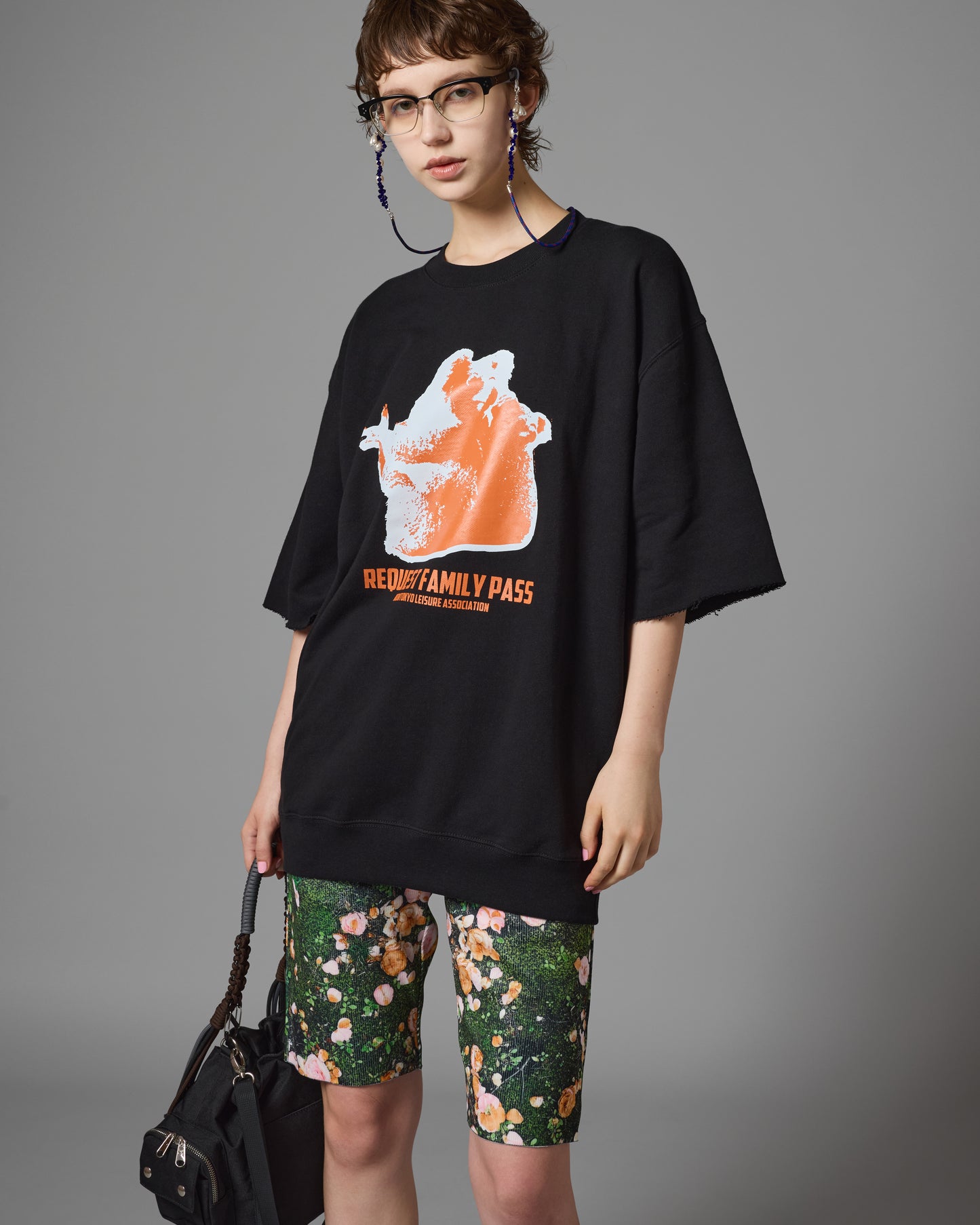 KOALA PRINT PULLOVER H/S SWEAT (BLACK)