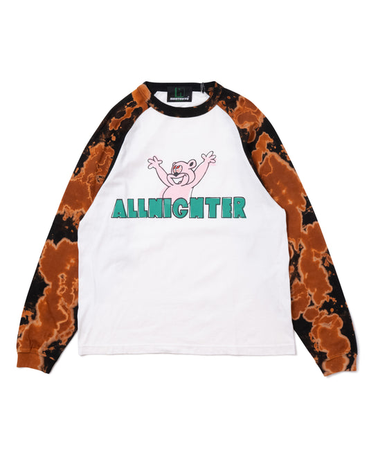 RAGLAN TIE-DYE L/S T-SHIRT (BLACK)