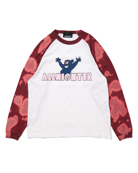 RAGLAN TIE-DYE L/S T-SHIRT (WINE)