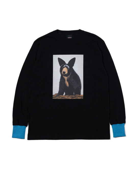BEAR PRINT L/S T-SHIRT (BLACK)
