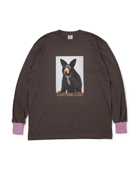 BEAR PRINT L/S T-SHIRT (BROWN)