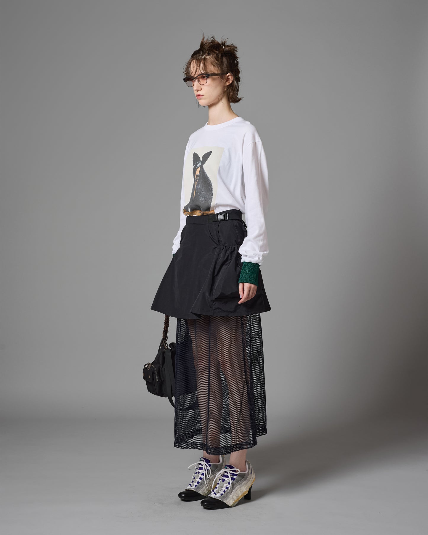 BEAR PRINT L/S T-SHIRT (WHITE)