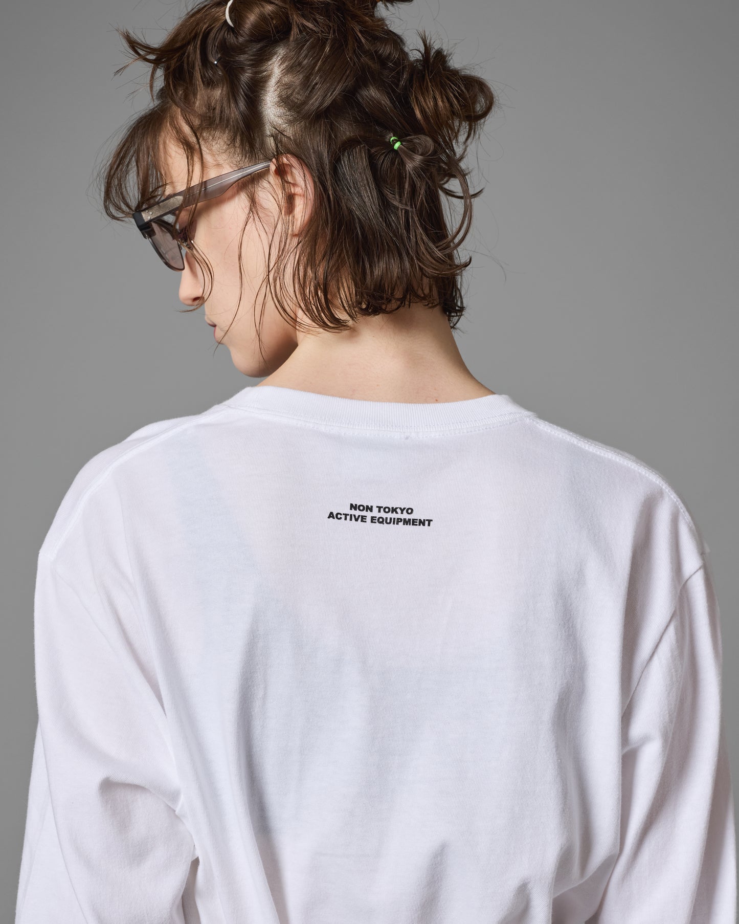 BEAR PRINT L/S T-SHIRT (WHITE)