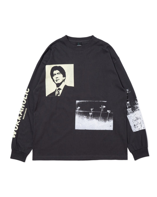 WORKAHOLIC PRINT L/S T-SHIRT (GRAY)