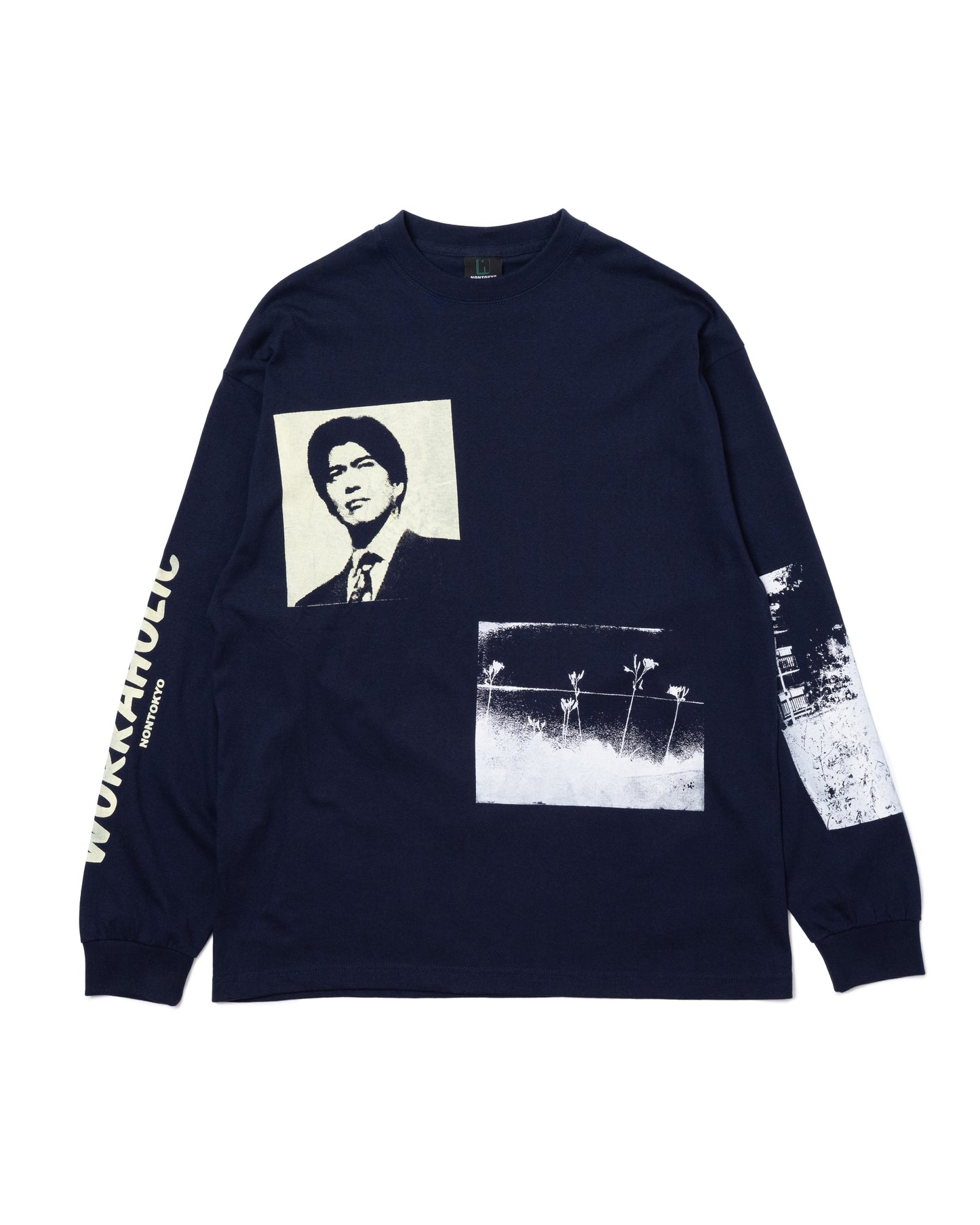 WORKAHOLIC PRINT L/S T-SHIRT (NAVY)