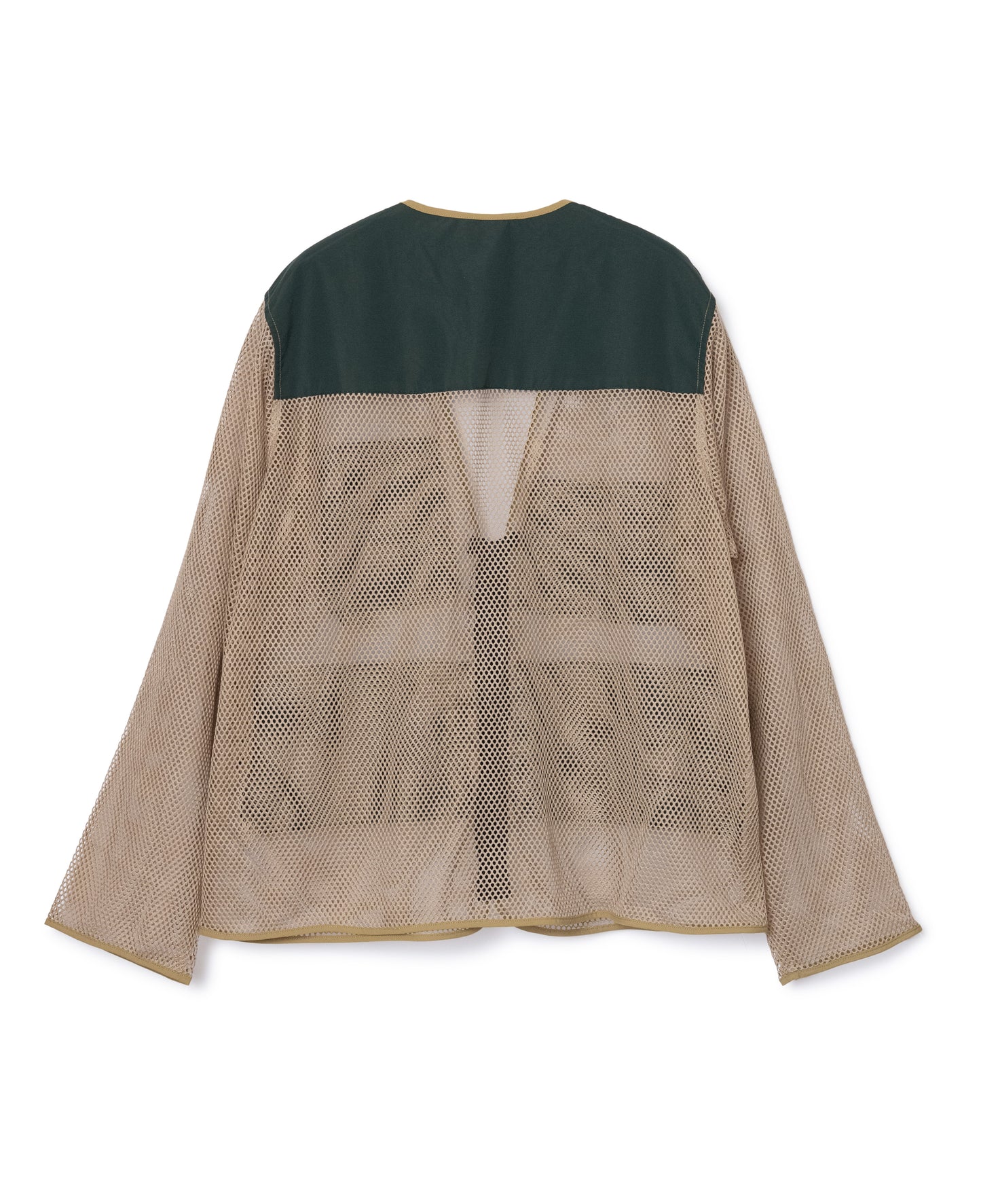 [PRE ORDER] MULTI POCKET MESH JACKET (GREEN×BEIGE)