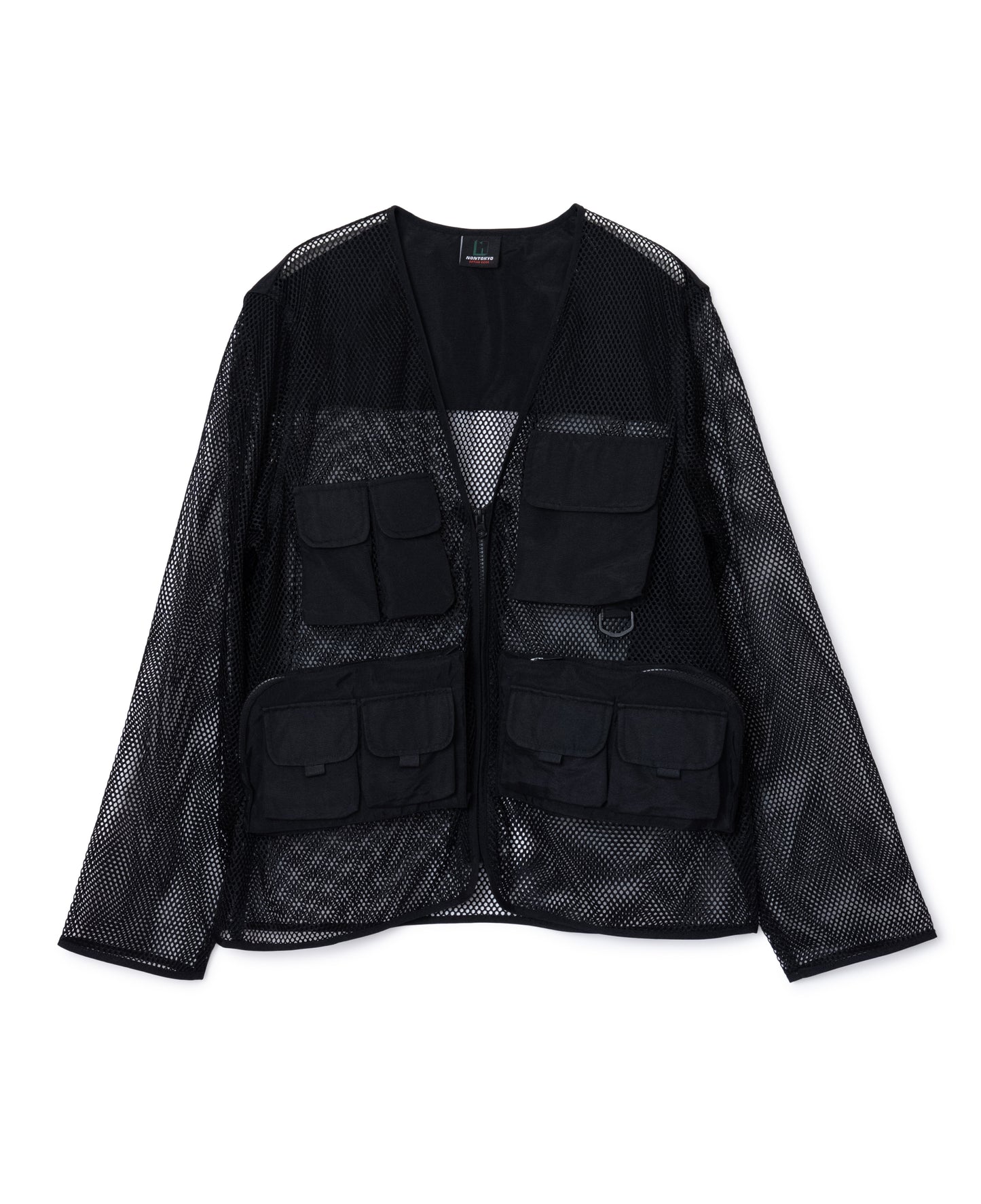 [PRE ORDER] MULTI POCKET MESH JACKET (BLACK×BLACK)