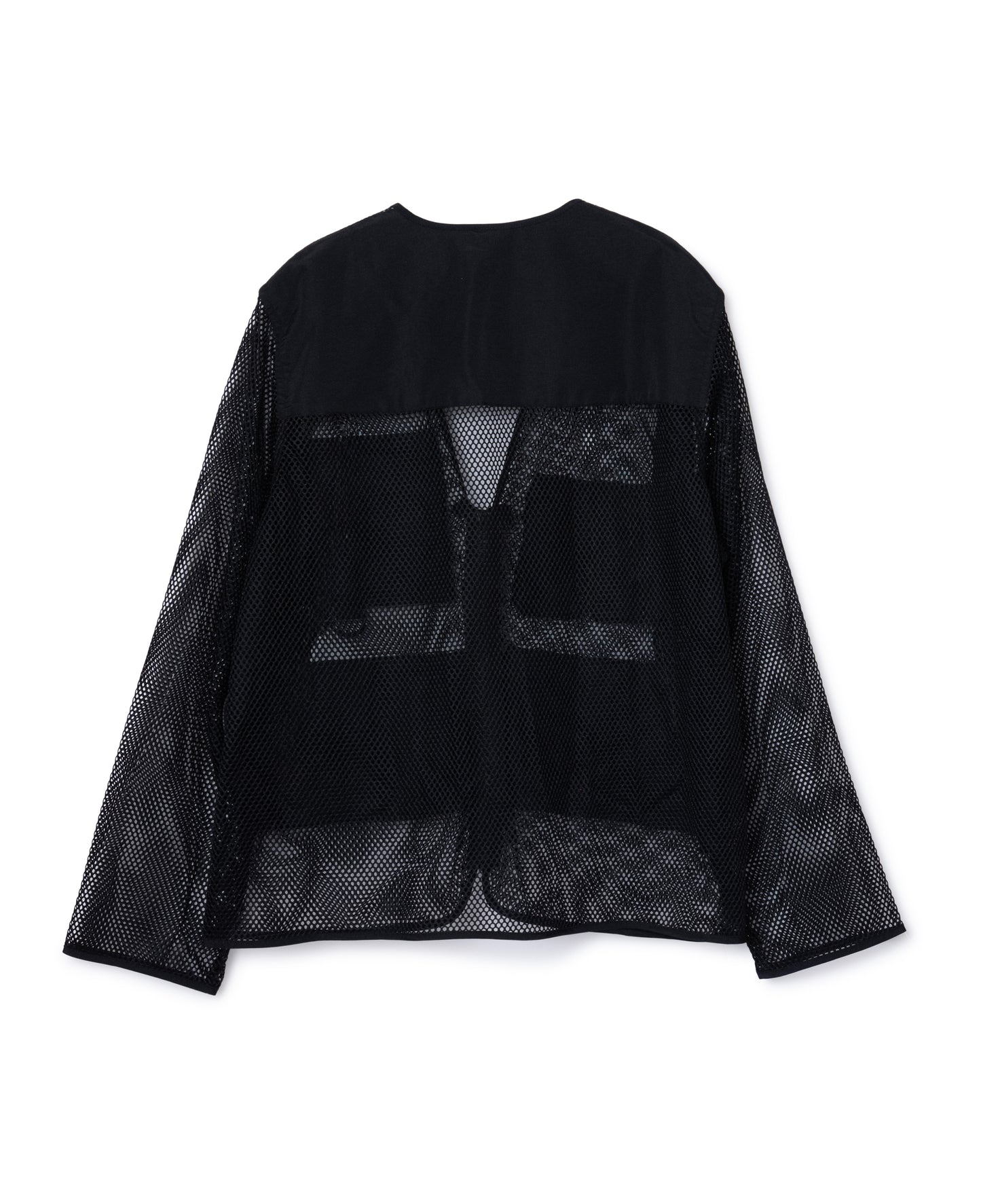 [PRE ORDER] MULTI POCKET MESH JACKET (BLACK×BLACK)
