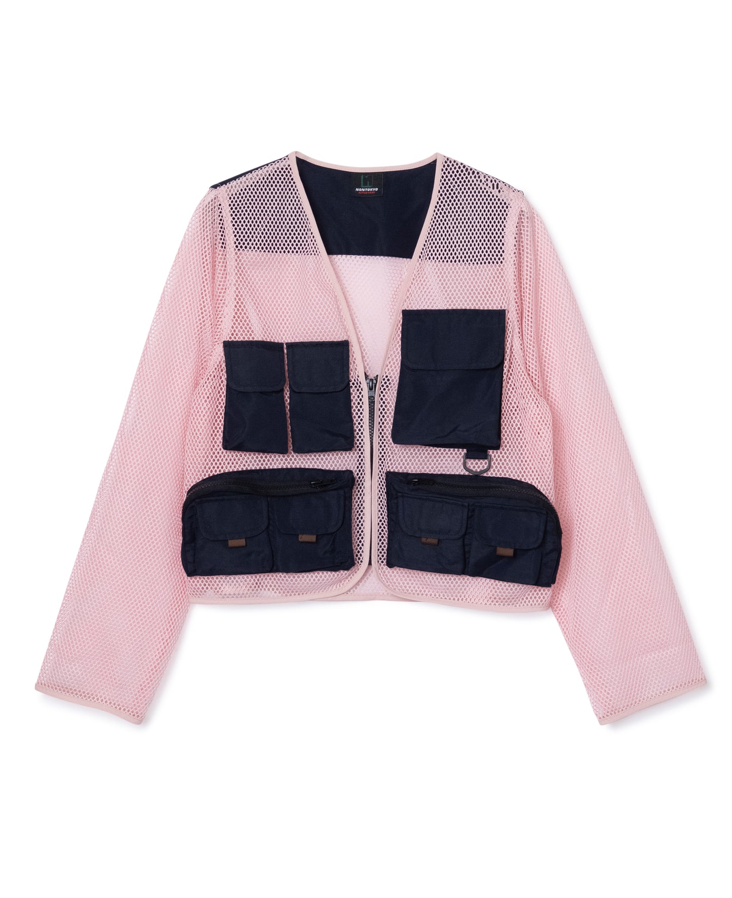 [PRE ORDER] MULTI POCKET MESH JACKET (PINK×NAVY)