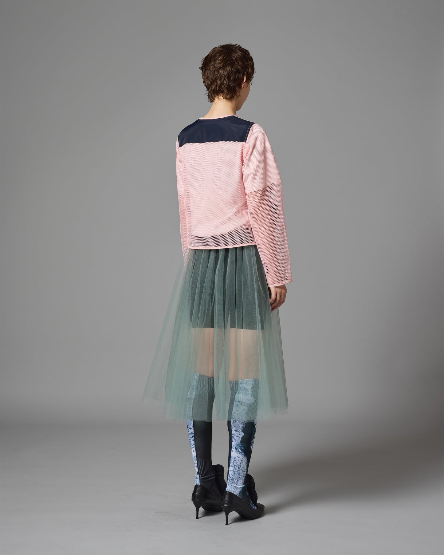 [PRE ORDER] MULTI POCKET MESH JACKET (PINK×NAVY)
