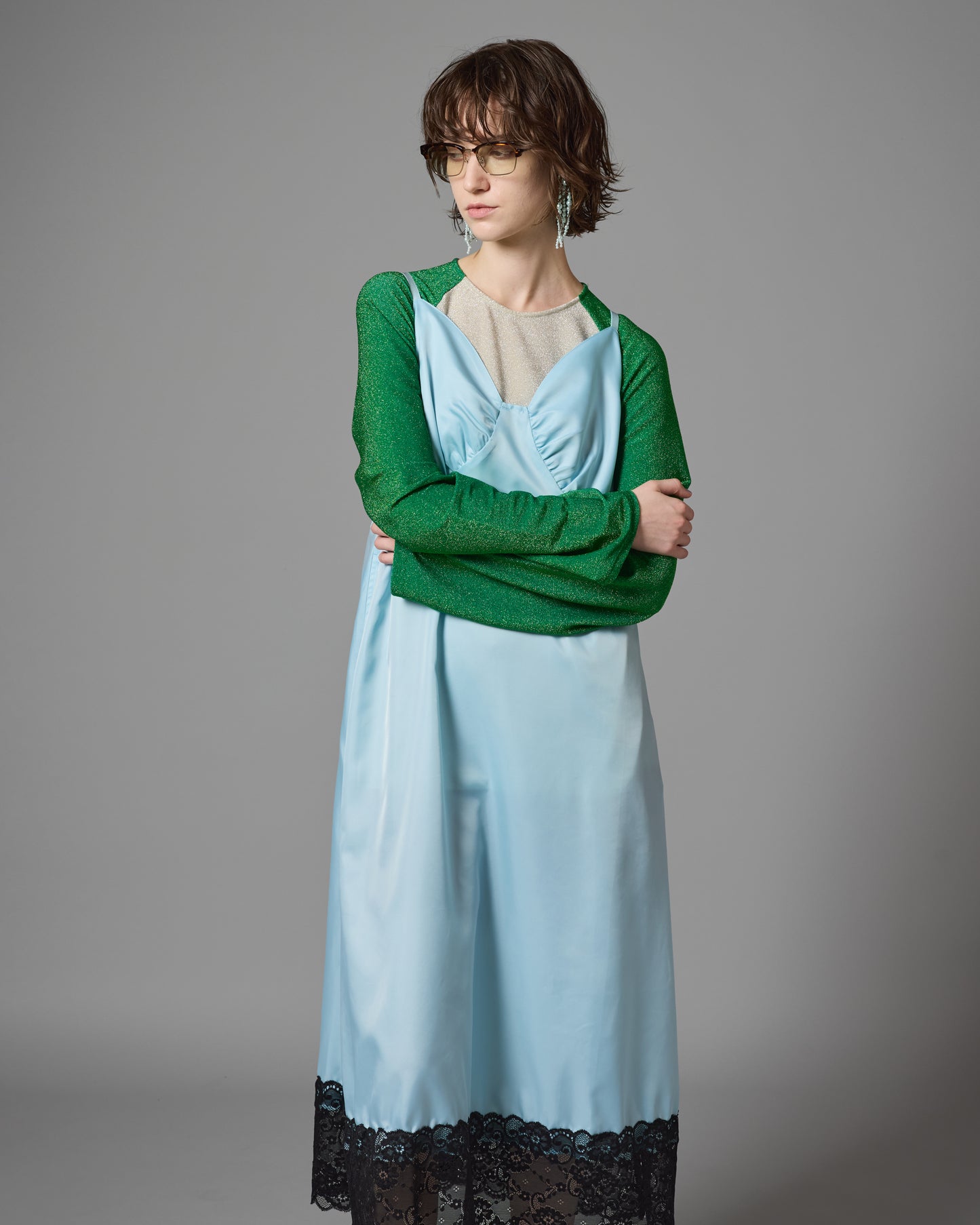 [PRE ORDER] CAMISOLE LACE ONE-PIECE (L.BLUE)